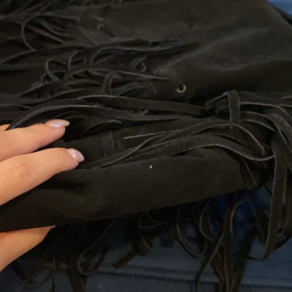 Vintage Jacket Size S Black Fringe by Beyond Leather - Picture 8 of 10